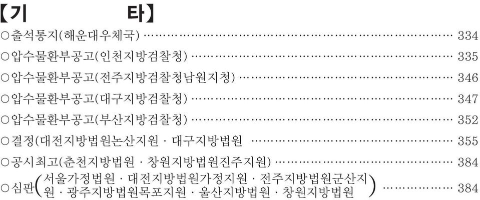 압수물환부공고(부산지방검찰청) 352 결정(대전지방법원논산지원 대구지방법원 355