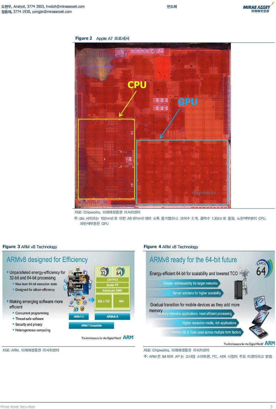 노란색부분이 CPU, 파란색부문은 GPU Figure 3 ARM v8 Technology Figure 4 ARM v8 Technology