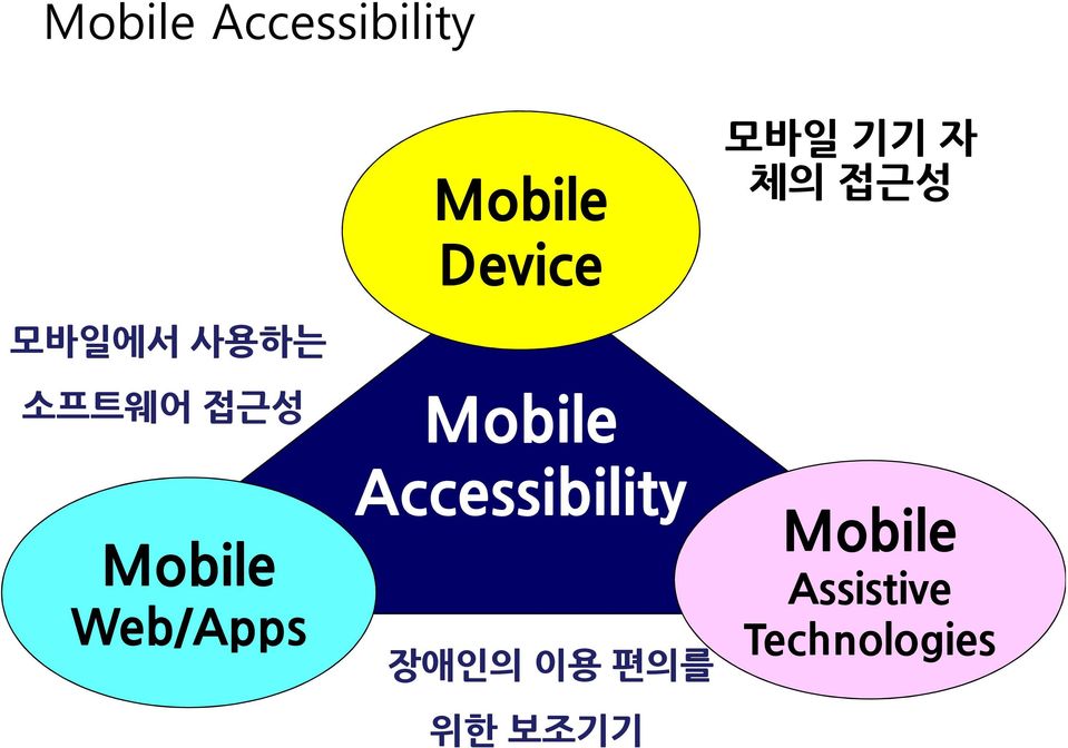 Web/Apps Mobile Accessibility 장애인의 이용