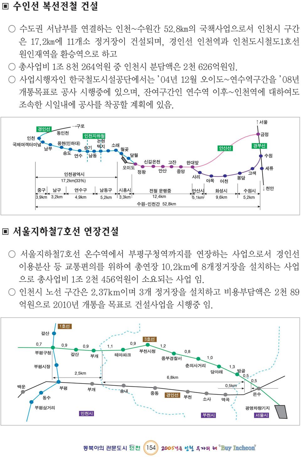 사업시행자인 한국철도시설공단에서는 04년 12월 오이도~연수역구간을 08년 개통목표로 공사 시행중에 있으며, 잔여구간인 연수역 이후~인천역에 대하여도 조속한 시일내에 공사를 착공할 계획에 있음.