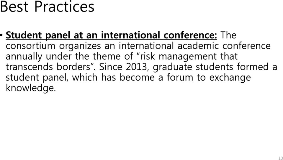 the theme of risk management that transcends borders.