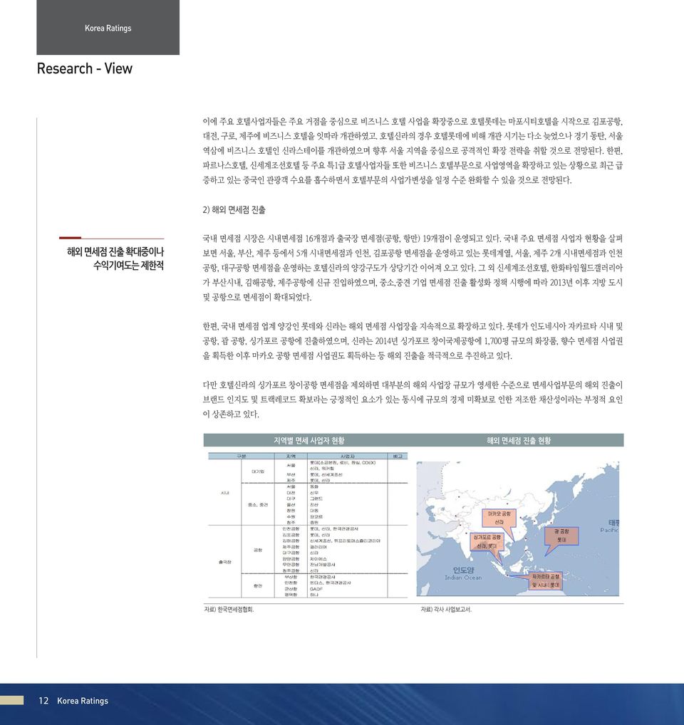 한편, 파르나스호텔, 신세계조선호텔 등 주요 특1급 호텔사업자들 또한 비즈니스 호텔부문으로 사업영역을 확장하고 있는 상황으로 최근 급 증하고 있는 중국인 관광객 수요를 흡수하면서 호텔부문의 사업가변성을 일정 수준 완화할 수 있을 것으로 전망된다.