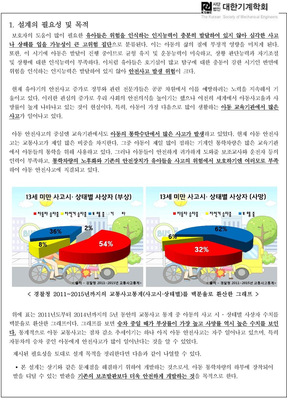 현재 유아기의 안전사고 증가로 정부와 관련 전문가들은 공공 차원에서 이를 예방하려는 노력을 지속해서 기 울이고 있다. 이러한 관심의 증가로 우리 사회의 안전의식을 높이기는 했으나 여전히 세계에서 아동사고율과 사 망률이 높게 나타나고 있는 것이 현실이다. 특히, 아동이 가정 다음으로 많이 생활하는 아동 교육기관에서 많은 사고가 일어나고 있다.