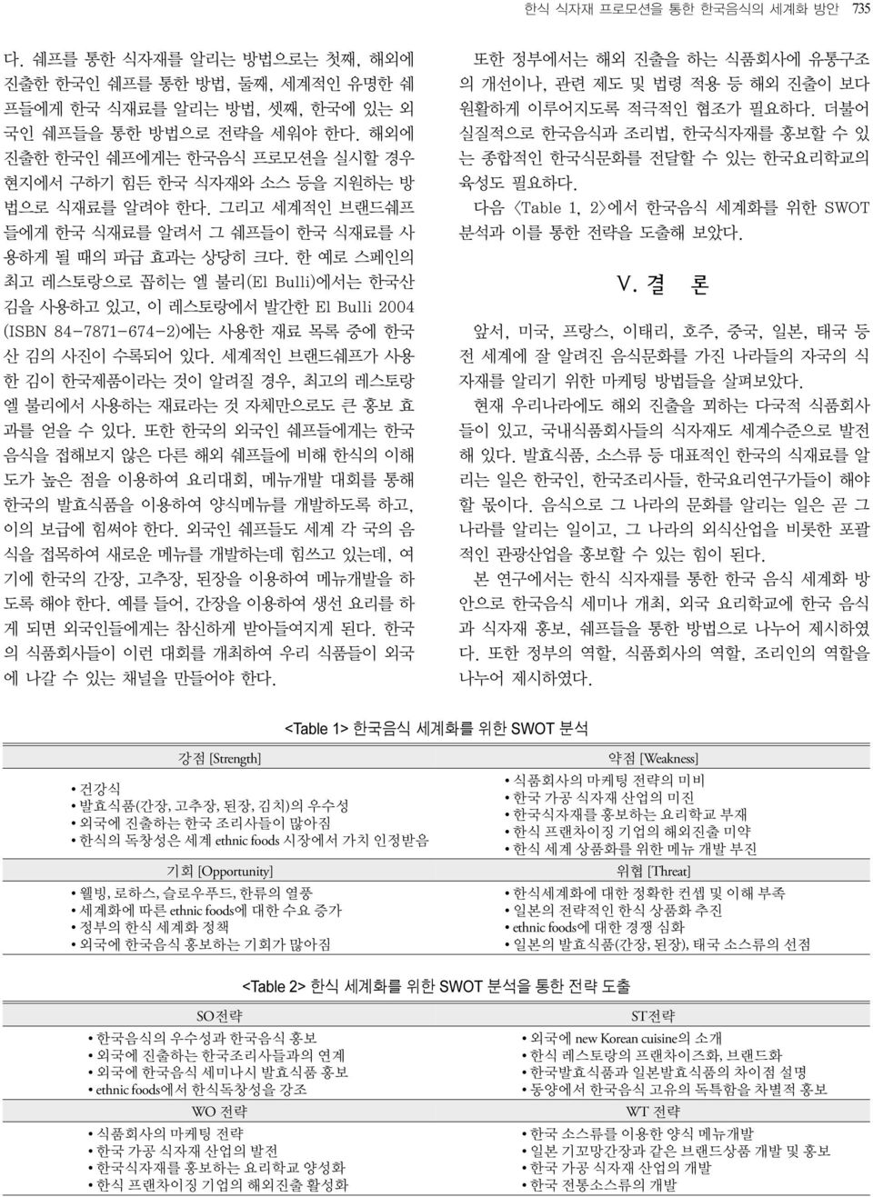 한 예로 스페인의 최고 레스토랑으로 꼽히는 엘 불리(El Bulli)에서는 한국산 김을 사용하고 있고, 이 레스토랑에서 발간한 El Bulli 2004 (ISBN 84-7871-674-2)에는 사용한 재료 목록 중에 한국 산 김의 사진이 수록되어 있다.