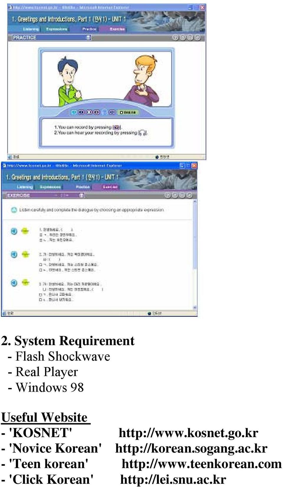 kr - 'Novice Korean' http://korean.sogang.ac.