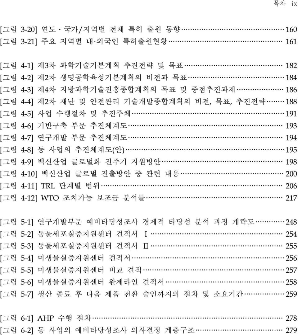 [그림 4-10] 백신산업 글로벌 진출방안 중 관련 내용 200 [그림 4-11] TRL 단계별 범위 206 [그림 4-12] WTO 조치가능 보조금 분석틀 217 [그림 5-1] 연구개발부문 예비타당성조사 경제적 타당성 분석 과정 개략도 248 [그림 5-2] 동물세포실증지원센터 견적서 Ⅰ 254 [그림 5-3] 동물세포실증지원센터 견적서 Ⅱ