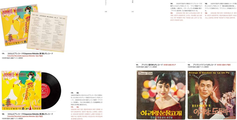 1950년대 후반 한국 아세아레코드가 제작 한 10인치 LP음반이다. 라음파( 羅 音 波 )경음악 제1집 으로, 도돔바로 연주한 아리랑 이 수록된 음반이다. 179.