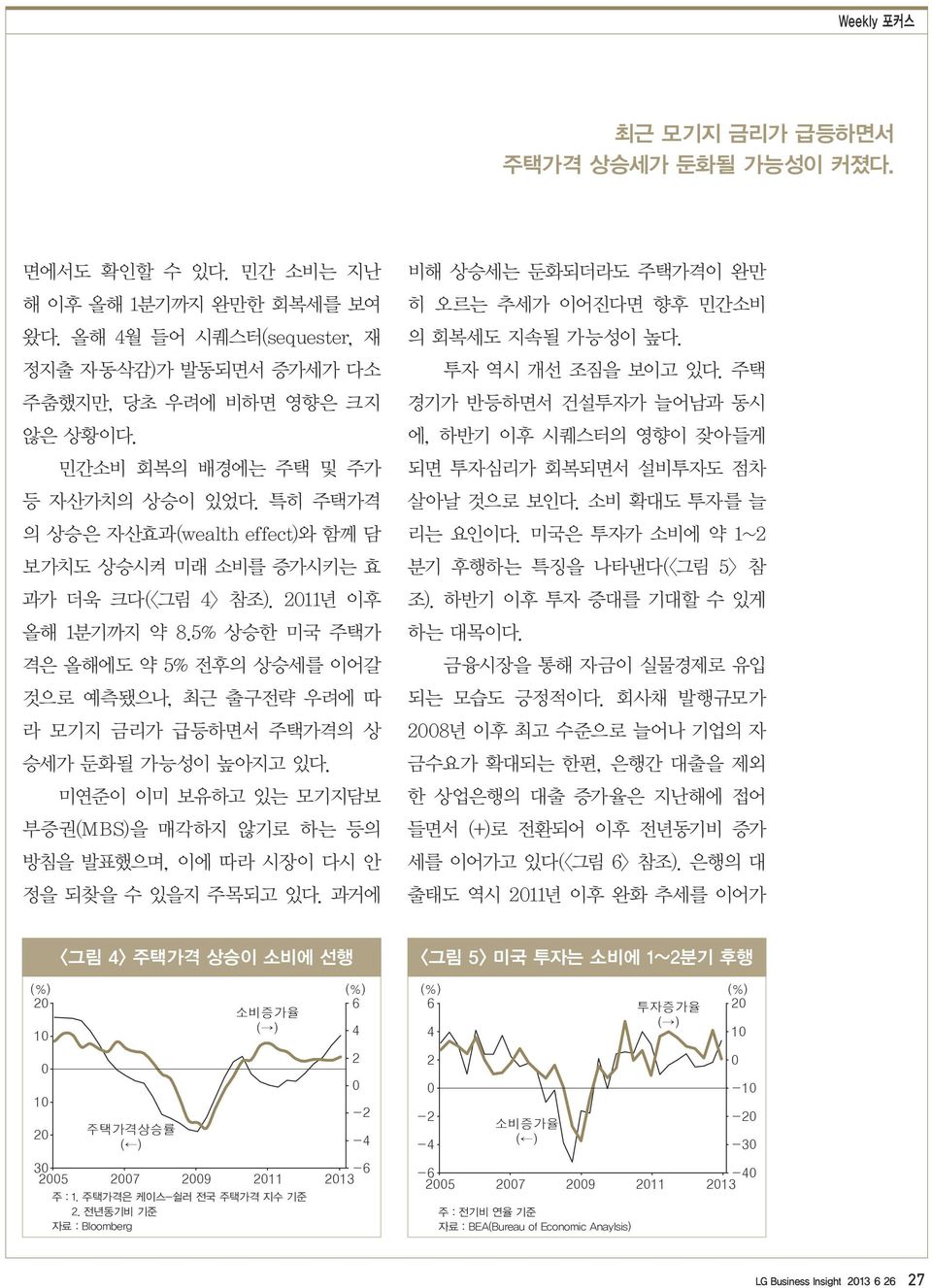 5% 상승한 미국 주택가 격은 올해에도 약 5% 전후의 상승세를 이어갈 것으로 예측됐으나, 최근 출구전략 우려에 따 라 모기지 금리가 급등하면서 주택가격의 상 승세가 둔화될 가능성이 높아지고 있다.