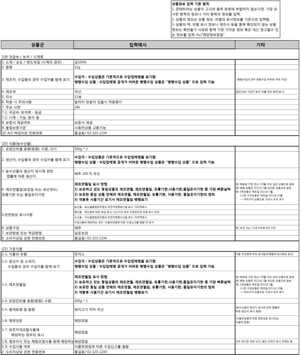 제조연월일(포장일 또는 생산연도), 유통기한 또는 품질유지기한 5.