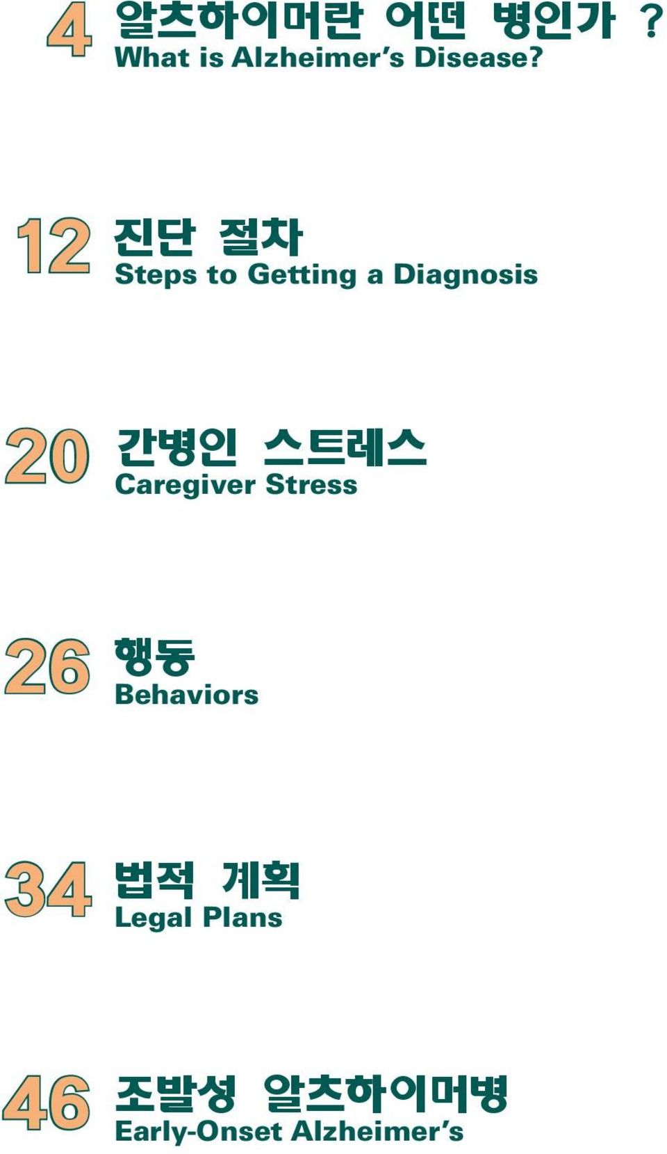 스트레스 Caregiver Stress 26 행동 Behaviors 34 법적 계획