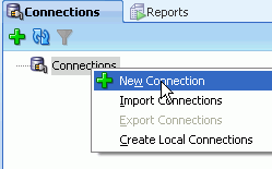 Create a database connection In the Connections