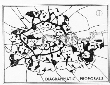 롯해이와유사한아버크롬비P.Abercrombie의신도시계획 (1944) 34) 과같은근대도시의발전모델은모더니즘의진행양상이가속화되고, 도시화가폭발적으로진행될수록더수용되기어려운측면이있음을말 하고자한다. 전원도시개념의바닥에는기술발전 의낙관적도입을통해전개되는 ' 농촌생활 ' 의편리 를궁극적으로도모하려는전제가있었기때문이다.