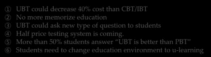 5 More than 50% students answer UBT