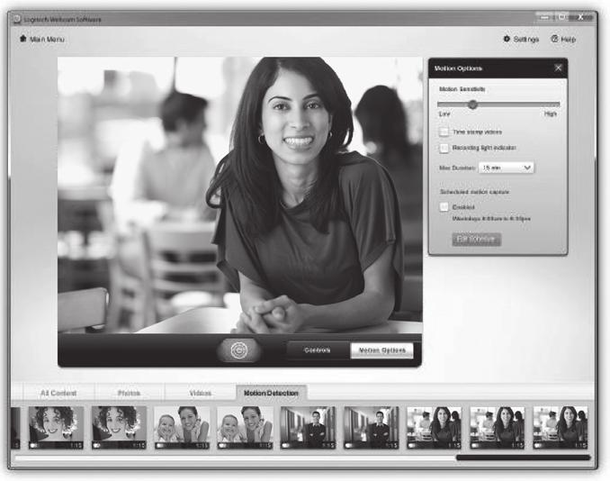 Logitech HD Pro Webcam C910 동작감지기능이용 동작이감지되면비디오를녹화하도록웹캠을설정합니다.