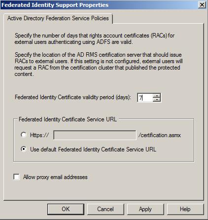 8. OK 를클릭한다. Step 5: Verifying AD RMS Functionality AD RMS 클라이언트는기본적으로 Windows Vista 및 Windows Server 2008 에포함되어있다. Windows OS 의초기버젂을위한 RMS 클라이언트의다운로드는가능하다. 좀더자세한사항은다음링크를참조한다.