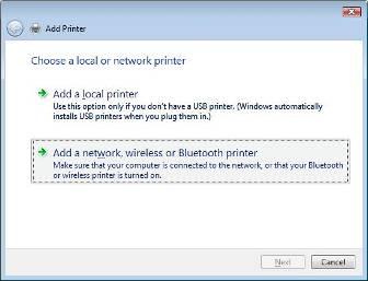 Add a network, wireless or Bluetooth printer ( 네트워크, 무선또는