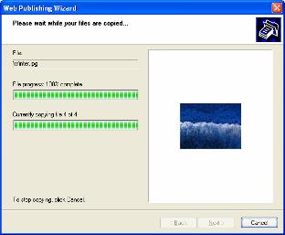 11. 사진을업로드하려는앨범을선택합니다. 12. 대상앨범을확인합니다. 13. Windows 는사진업로드가진행중임을보여줍니다.