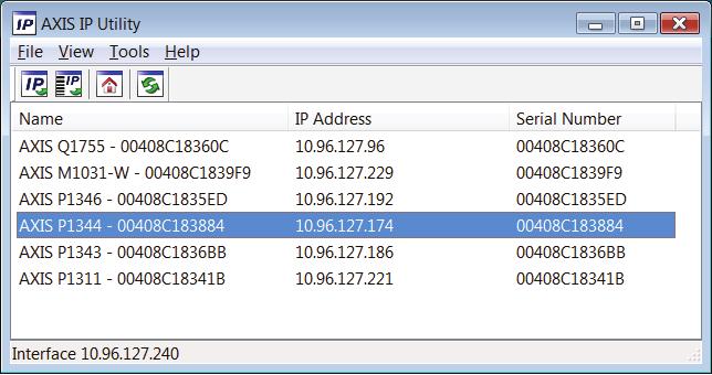 AXIS P13-E 네트워크카메라시리즈설치안내서 13 페이지 AXIS IP 유틸리티 - 한대의카메라 / 소규모설치 AXIS IP 유틸리티는사용자네트워크에서엑시스장치를자동으로검색하여표시합니다. 이애플리케이션으로고정 IP 주소를수동으로할당할수도있습니다.