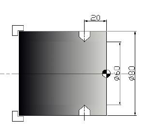 12.M( 밀링 ) 형고정사이클 3) G84 외경 Peck Drilling Cycle 예제 [ 예 2] 90 도갂격으로외경에깊이 20mm 드릴가공 (C 축