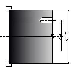 12.M( 밀링 ) 형고정사이클 1) G84 단면 Tapping Cycle 예제 120 도갂격으로단면에깊이 20mm 피치 1.