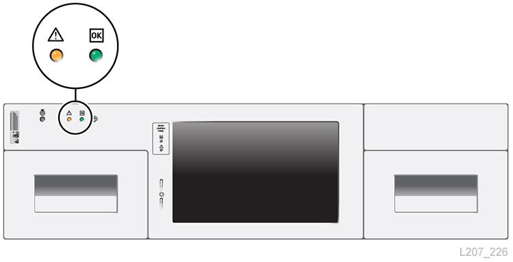 휴먼 인터페이스 그림 1.3. 라이브러리 표시기 휴먼 인터페이스 GUI(그래픽 사용자 인터페이스)는 라이브러리에 대해 제한된 로컬 액세스와 전체 역할 기반 원격 액세스 제어를 제공합니다. 전면 컨트롤 패널은 800 X 480 픽셀 해상도의 177.8mm(7인치) LCD 터치 패널을 제공 합니다.