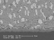 cycles Fig. 6~7 은열충격싸이클의증가에따른 Sn-3.0Ag- 0.5Cu 솔더와 Cu 패드와의계면을나타내고있다.