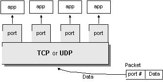 Ports 인터넷을통하여또는네트워크상의다른컴퓨터에위치하고있는특정프로그램에데이터를전송할때 TCP / UDP 프로토콜은 port 번호를사용