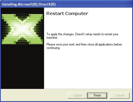 단계 1. 자동 실행 창이 표시되면, Install DirectX 9 항목을 선택합니다. 단계 2.