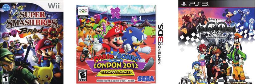 64 2013. 07 2 Super Smash Bros. Brawl Mario & Sonic at the London 2012 Olympic Games Kingdom Hearts (2013) 2 () () GungHo Online Puzzle & Dragons Princess Punt Sweets 2013.4.10~5.