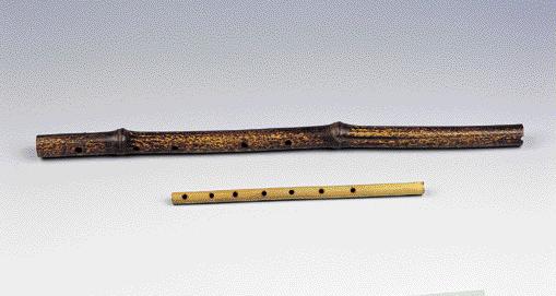 20th C. Danso, Small Bamboo Flute: L. 43.0cm, Pipe D. 1.
