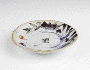 Ë ÏÂÚapple ÂÌ ËÍ 12,8ÒÏ, Ë ÏÂÚapple ÓÌ Í 6,8ÒÏ, Ç ÒÓÚ 2,2ÒÏ Dish/ White porcelain with transfer yulmun design 20th