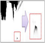 역광영상분할과정 ; 입력영상, 영상의 히스토그램, 적응적임계값을이용한영상분할결과 Fig. 3. The process of backlit image segmentation.