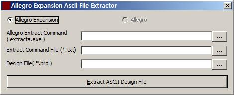 그러므로, 특수형태의 Padstack을사용하지않은일반적인 PCB 디자인일경우엔기존의방법을사용하는것이작업속도면에서매우좋다. ( 주의사항 ) Allegro Expansion을사용하여 ASCII 데이터를추출하기위하여 Allegro Version에맞게아래의파일내용을수정해야한다.