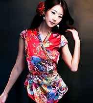 Oriental wrapped satin blouse 리오더!
