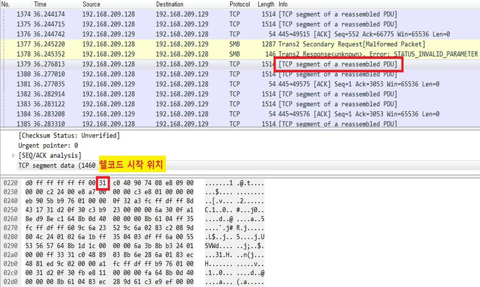 Ⅲ. 워너크라이상세분석 10 SRVNET BUFFER Header에는 Memory Discriptor List(MDL) 라는구조체정보가존재하며, 해당구조체의 MappedSystemVa 변수는데이터를저장하는버퍼주소값이저장된다.