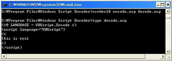 최근에발견되는웹쉘들은위에서처럼 VBScript.Encode 로인코딩되어있는것들이상당히많다. 이러한인코딩방법은아래와같은사이트에서제공되는소스와프로그램으로디코딩할수있다. http://www.virtualconspiracy.com/content/scrdec/download - scrdec18.exe - scrdec18.