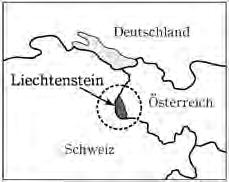 4 24. 리히텐슈타인 (Liechtenstein) 에관한글이다. 지도와글의내용으로알수있는것은? Liechtenstein ist mit einer Fläche von etwa 160 km 2 das viertkleinste Land Europas.