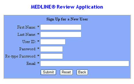2) 처음접속하는경우면 Sign Up for New User 를누른다. 아래와같은 화면이나온다. 3) 여기다자신의정보를넣고 Submit 을누른다.