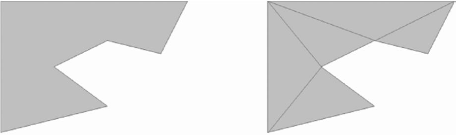 Weiler-Atherton Algorithm : convex/concave Sutherland-Hodgeman 볼록다각형에만적용 하나의다각형으로취급 오목다각형처리결과 : 오류 (b)