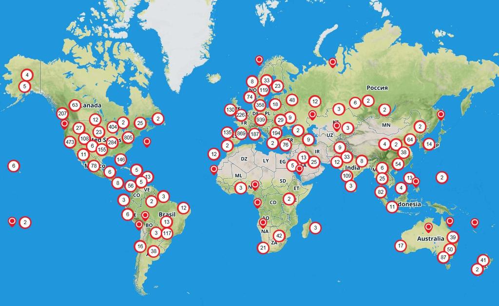3D Hubs Full Map of Global
