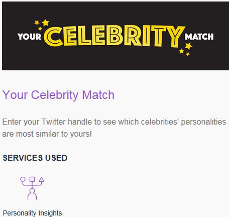 Watson App Gallery Celebrity Match