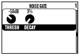 게이트 (Gate) 연주하지않을경우, 특히하이게인사운드에서발생하는노이즈를제거해주는이펙트입니다.
