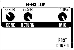 이펙트루프 (Effect Loop) POD X3 Live 루프기능은한톤에만적용됩니다. Send [-80] 부터 [0dB] 까지센드레벨을설정합니다.