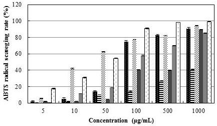 또한 Kwon 등 (2008) 의연구결과에서같은농도의산겨릅나무 ethanol 추출물과열수추출물, 수용액분획물이보여준각각 85.3%, 77.7% 와 79.8% 의높은항산화효과보다삼나물 EtOAc 분획물의더욱우수한항산화효과를확인할수있었다.