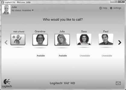 com/webcam_howto 계정생성 화면에표시되는지시사항에따라 Logitech Vid HD 계정을만들고화상통화에맞게웹캠을설정합니다.