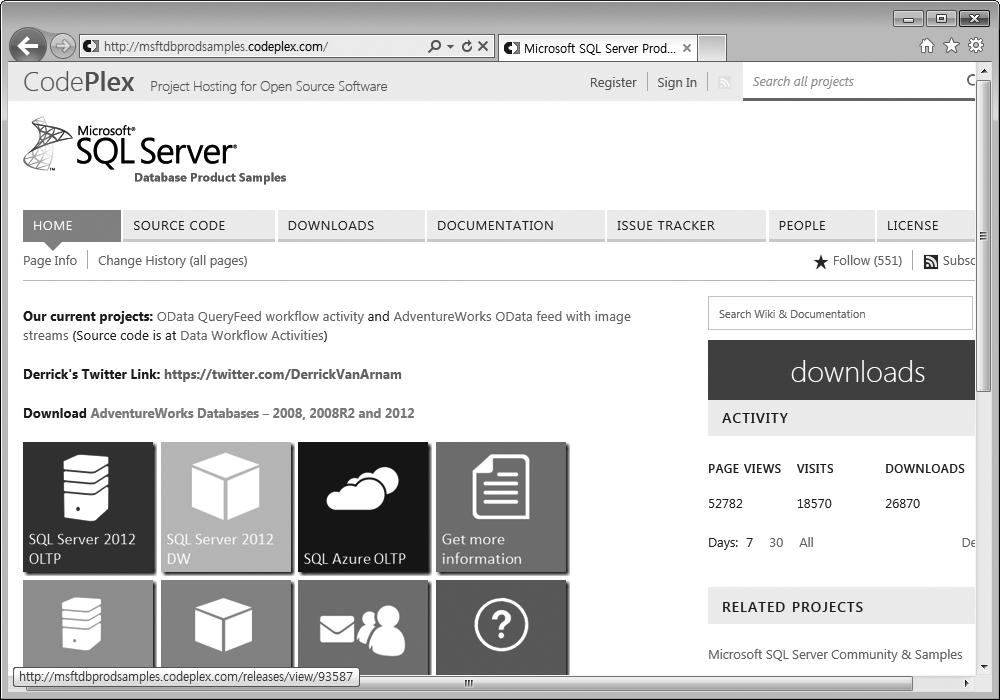 A.5 AdventureWorks Sample Database 설치 AdventureWorks Sample Database는마이크로소프트사에서제공하는 SQL Server용실습데이터베이스다.