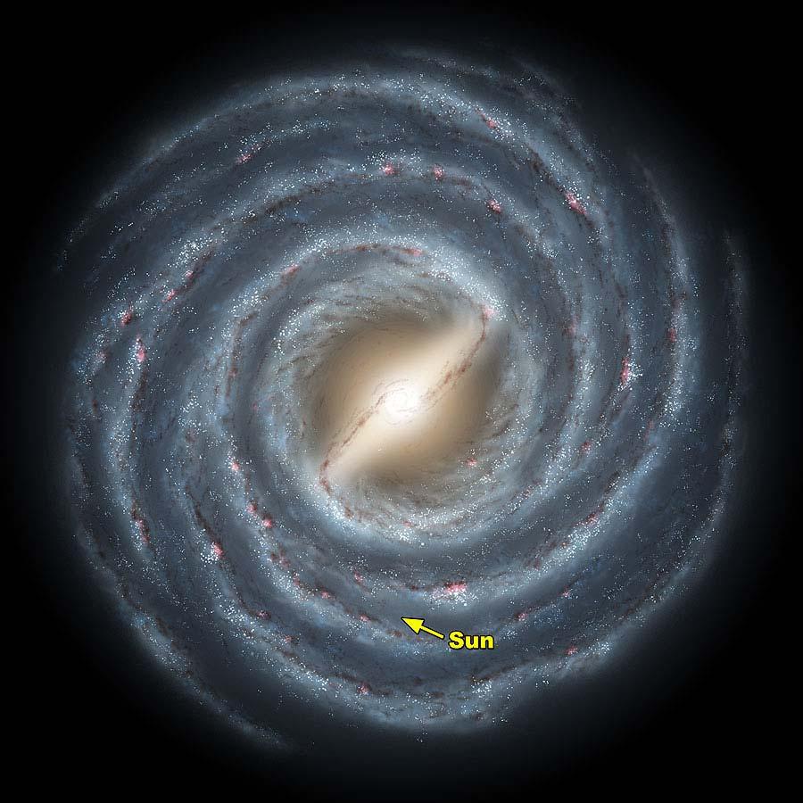 3) 은하계 (Milky way System) 약 1000억개의별과성간물질로구성된막대나선은하. 우리은하의지름은약 10 만광년.