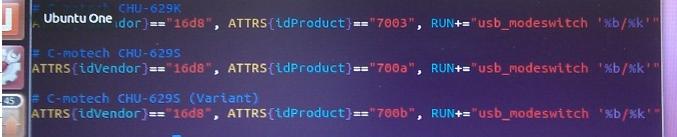 상태에서 lsusb -v 을 실행하면, 다음 결과를 볼 수 있다 idvendor와 idproduct 값을 주의 깊게 보아야 한다 idvendor는 0x16d8 이며, idproduct는 7003으로 되어 있다 usb_modeswitch에서는 이 두 값을 이용하여 자동으로 장치를 인식하나, 위 설정값은 usb_modeswitch 에 등록되어 있는 값이