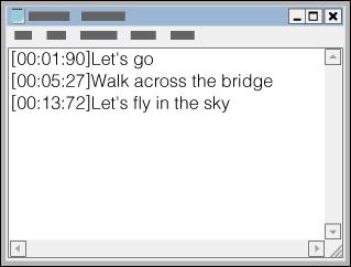 컴퓨터를사용하여가사정보추가하기 가사를텍스트파일 (LRC 파일 ) 에입력할수있습니다. 트랙에가사를입력한후트랙을 Walkman으로전송합니다. 텍스트파일로가사생성하기 (LRC 파일 ) 1. Windows Accessories( 보조프로그램 ) 에서 [ 메모장 ] 을엽니다. 2. [ 메모장 ] 에가사를입력합니다. 3.