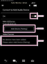Walkman 을페어링되지않은 Bluetooth 장치에처음으로연결하기 BLUETOOTH 기능은장치간의무선연결을가능하게해줍니다. 장치가 Bluetooth 무선기술을지원해야합니다. 무선연결은개방된공간에서최대 10 미터범위까지가능합니다. Bluetooth 기능을사용하여다음조작을수행할수있습니다. 음악듣기. 헤드폰이나스피커같은 Bluetooth 장치연결.